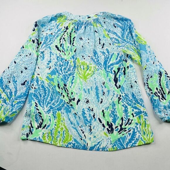 Lilly Pulitzer Elsa Top Blue Spa Let's Cha Cha - Picture 3 of 8